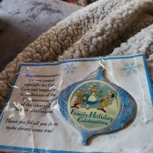 Disney Family Holiday Celebration Ornament - Blue and White